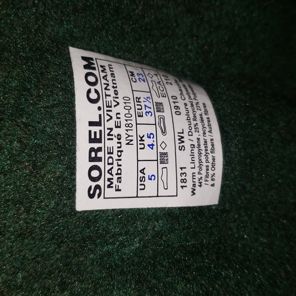 Sorel Kids Flurry Black blue Waterproof Winter boots size 5 6.5 - Picture 5 of 9